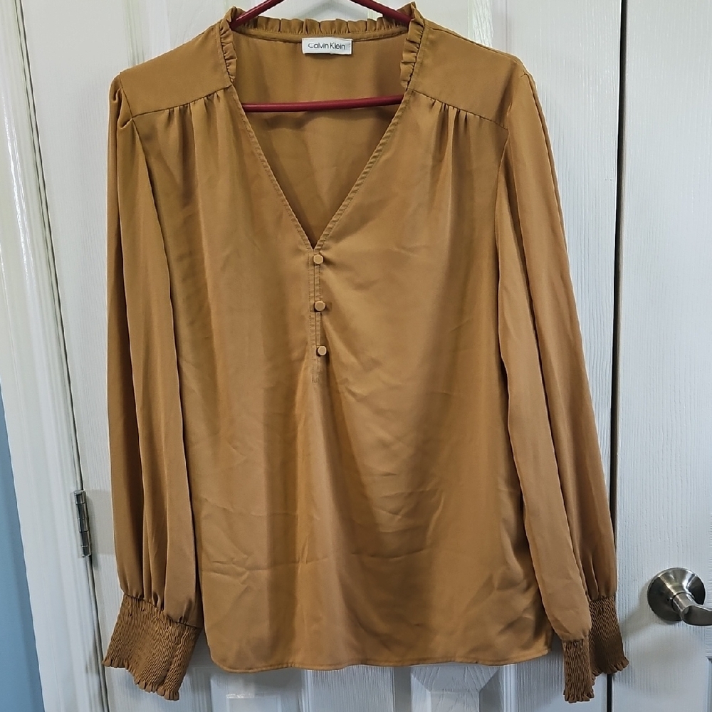 Calvin Klein Top Color Tan Size Large